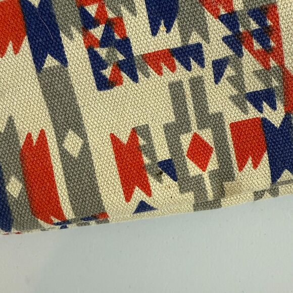 KAVU Keepalong Crossbody Bag Geometric Print Red Blue Gray Rope Strap - Picture 7 of 12